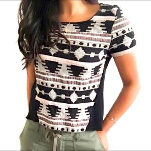 Sunday in Brooklyn Ellery Aztec Short Sleeve Top